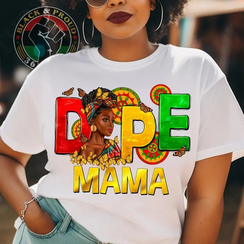 Dope Mama Red Yellow Green Mom Melanin African - Adult & Kids T-Shirts, Sweatshirts & Hoodies apparel design preview 1