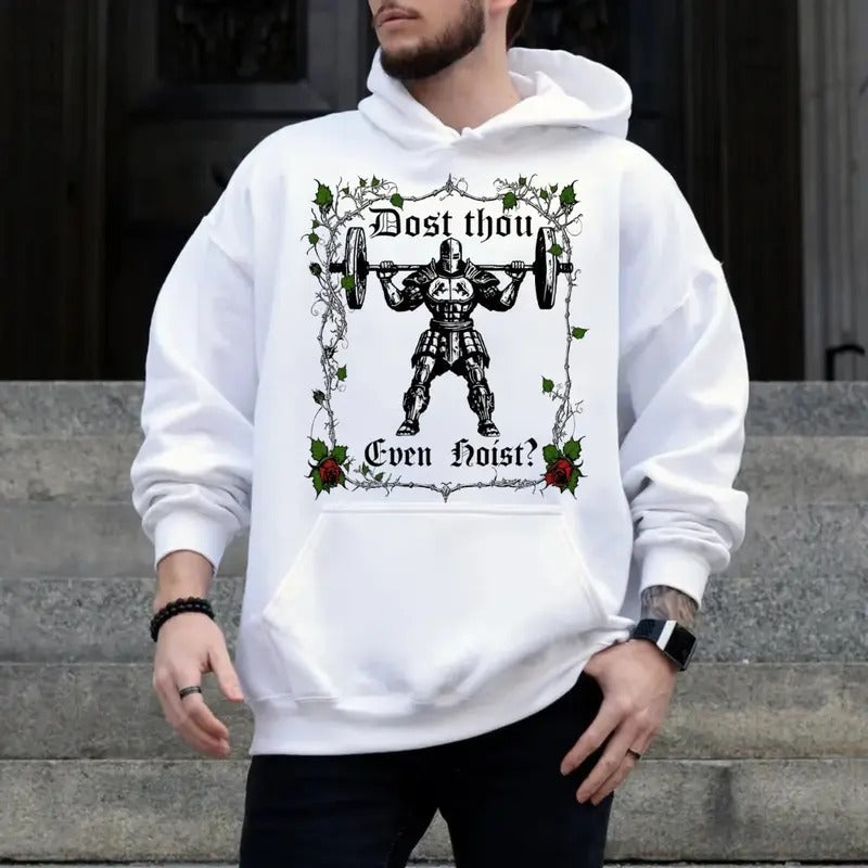 Dost Thou Even Hoist? Funny Gym Workout Rat Cardio - Adult & Kids T-Shirts, Sweatshirts & Hoodies apparel design preview 1