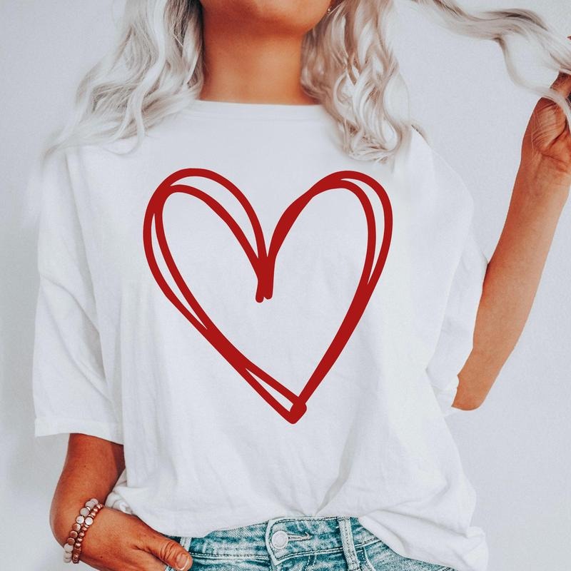 Double Heart Sketch Doodle Love Comfort Colors Cupid - Adult & Kids T-Shirts, Sweatshirts & Hoodies apparel design preview 1