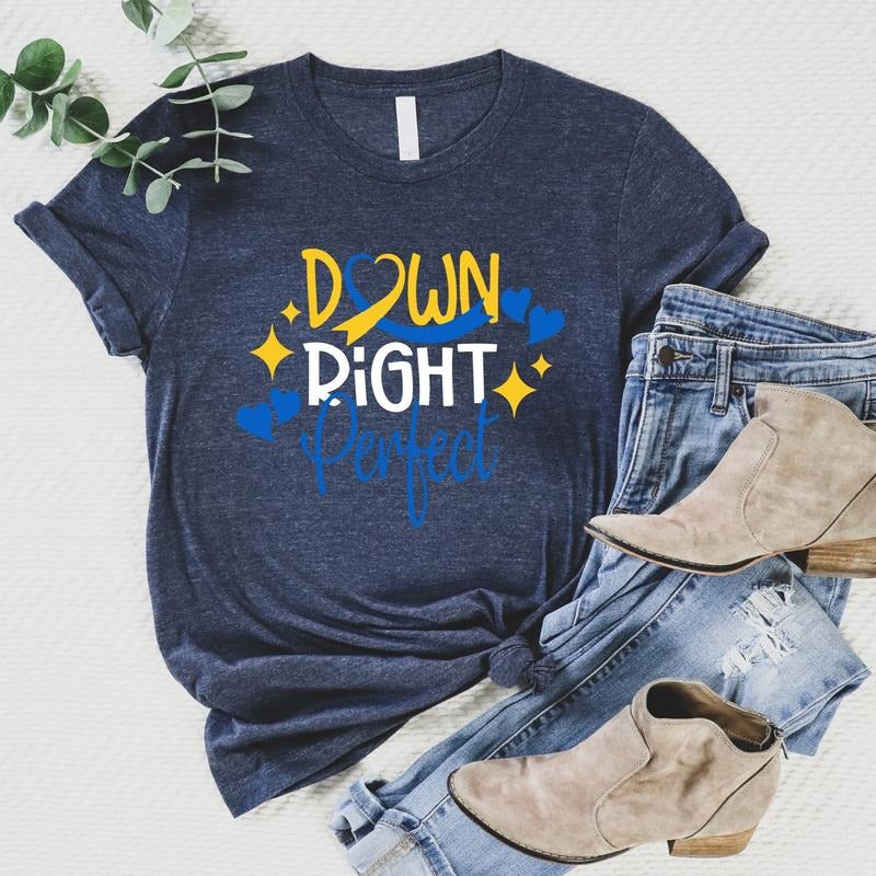 Down Right Perfect Syndrome Awareness Extra - Adult & Kids T-Shirts, Sweatshirts & Hoodies apparel design preview 1