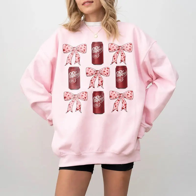 Dr Pepper Coquette Bow Pink Retro Soda Love One - Adult & Kids T-Shirts, Sweatshirts & Hoodies apparel design preview 1