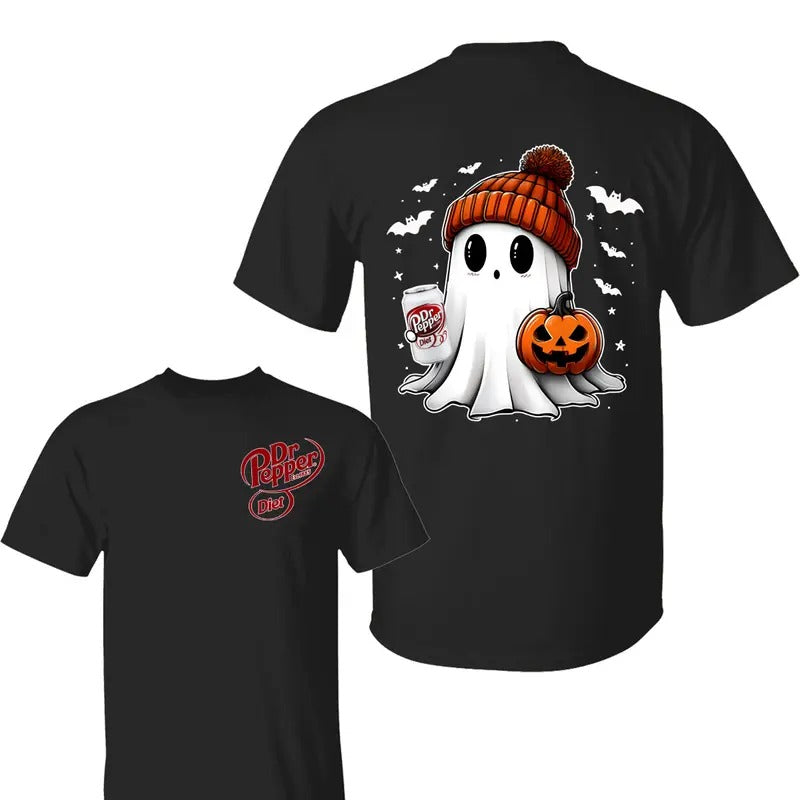 Dr Pepper Ghost Cute Pumpkin Halloween Classic Cotton - Adult & Kids T-Shirts, Sweatshirts & Hoodies apparel design preview 1