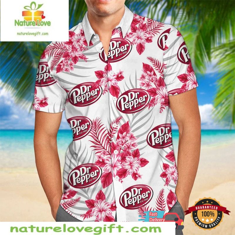Dr Pepper Hawaiian Hibiscus Print - Adult & Kids T-Shirts, Sweatshirts & Hoodies apparel design preview 1