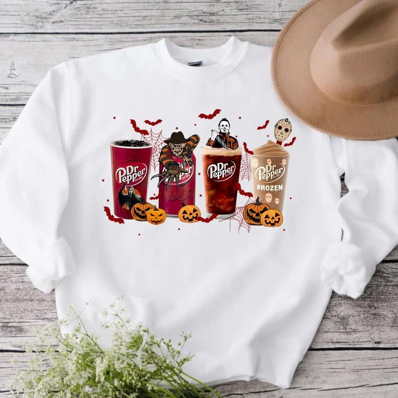 Dr Pepper Horror Halloween 2024 Trend - Adult & Kids T-Shirts, Sweatshirts & Hoodies apparel design preview 1