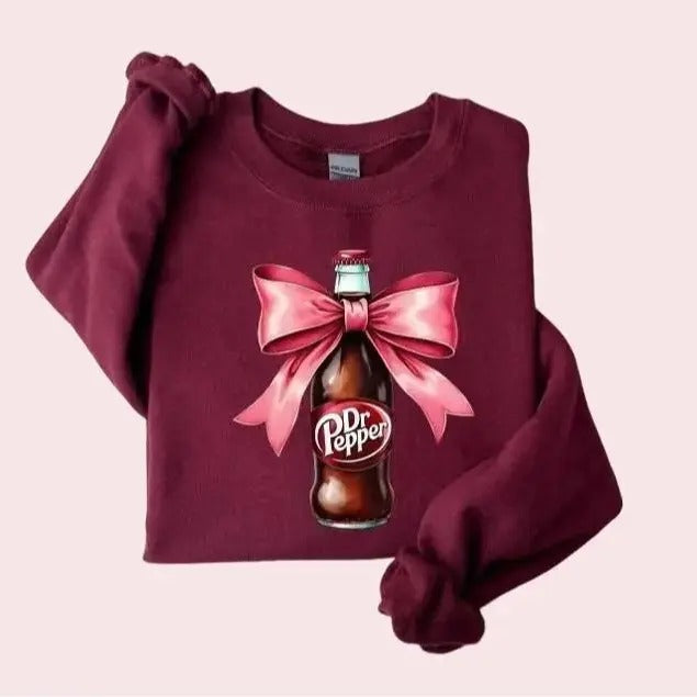 Dr Pepper Pink Bow Coquette Cute Soda Drink Dr.Pepper - Adult & Kids T-Shirts, Sweatshirts & Hoodies apparel design preview 1