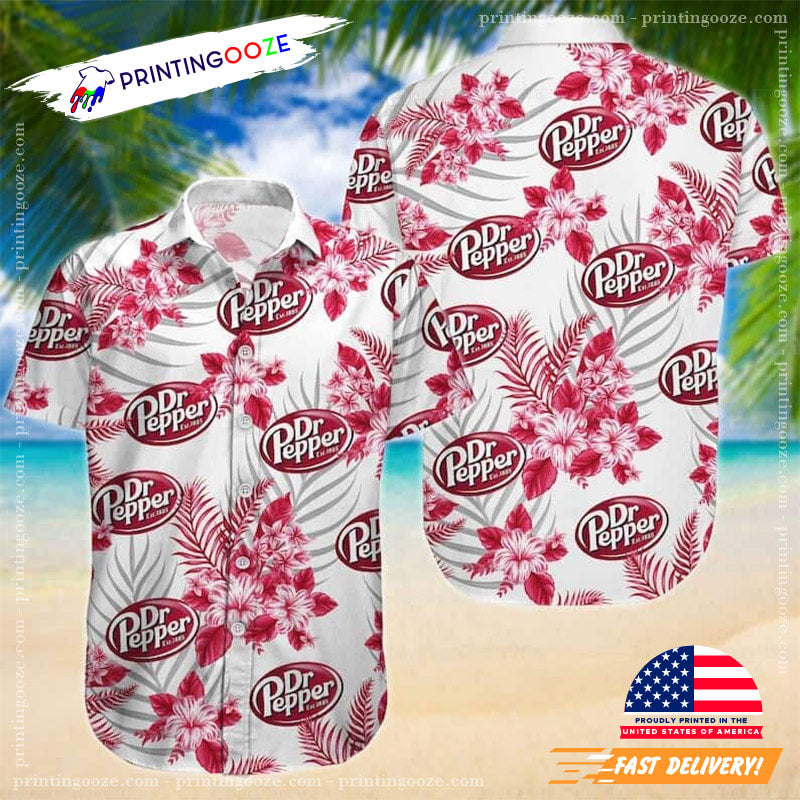 Dr. Pepper Flower Hawaiian - Adult & Kids T-Shirts, Sweatshirts & Hoodies apparel design preview 1