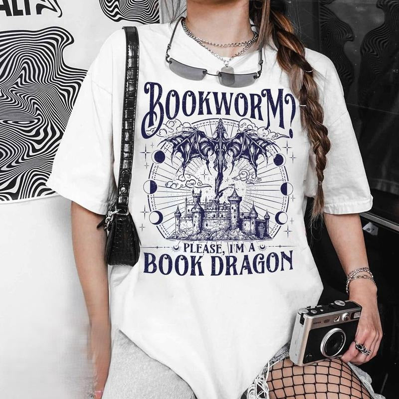 Dragon Book Comfort Colors Bookworm Reading Lover - Adult & Kids T-Shirts, Sweatshirts & Hoodies apparel design preview 1