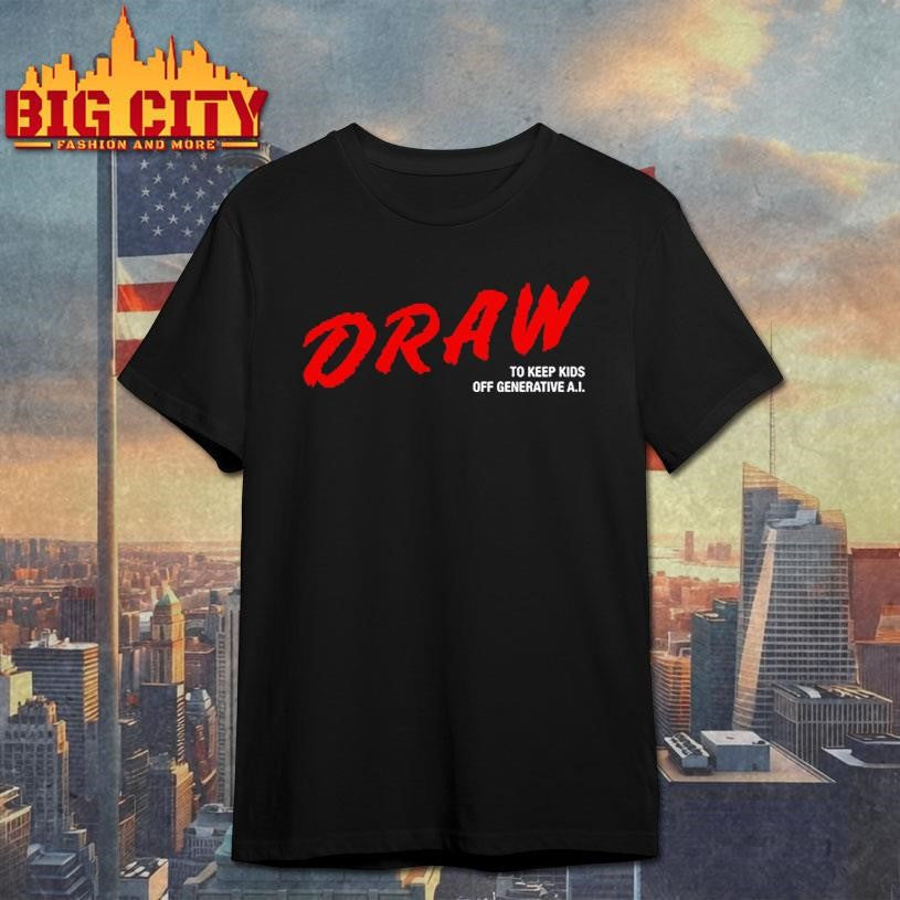 Draw To Keep Kids Off Generative Ai - Adult & Kids T-Shirts, Sweatshirts & Hoodies apparel design preview 1