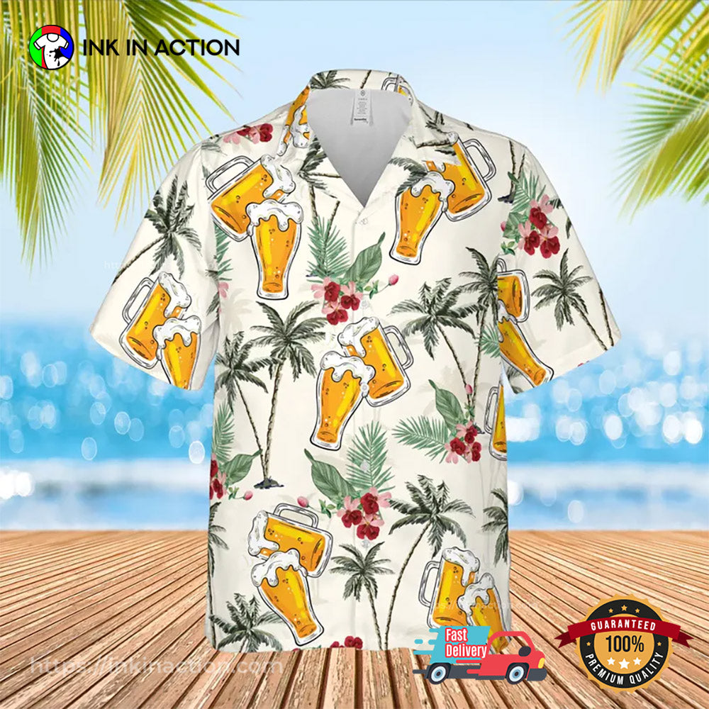 Drinking Beer Summer Beach Tropical Hawaiian - Adult & Kids T-Shirts, Sweatshirts & Hoodies apparel design preview 1