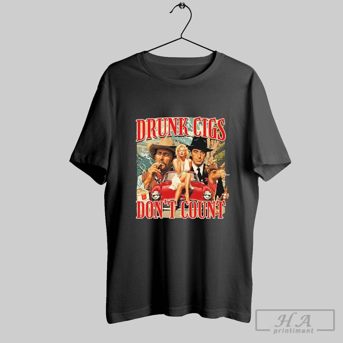 Drunk Cigs Dont Count - Adult & Kids T-Shirts, Sweatshirts & Hoodies apparel design preview 1