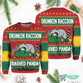 Drunken Raccoon Trashed Panda 3D Ugly Christmas Sweater - Gift Idea product image