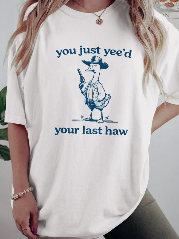Duck Letter Drop Shoulder Casual Half Sleeve Round - Adult & Kids T-Shirts, Sweatshirts & Hoodies apparel design preview 1
