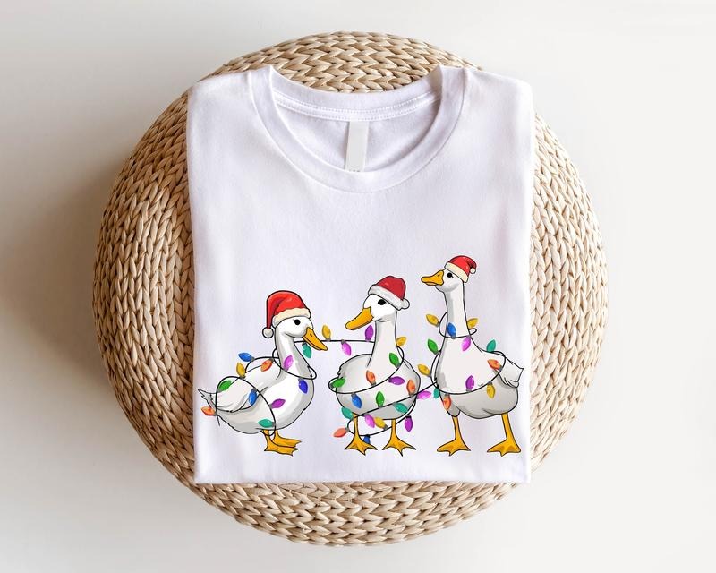 Duck Lights Santa Goose Funny Lover Xmas Fame Animal - Adult & Kids T-Shirts, Sweatshirts & Hoodies apparel design preview 1
