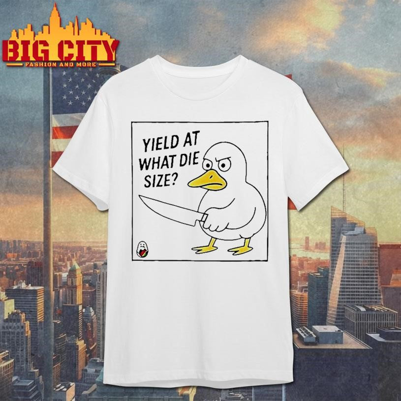 Duck Holding A Knife Yield What Die Size - Adult & Kids T-Shirts, Sweatshirts & Hoodies apparel design preview 1