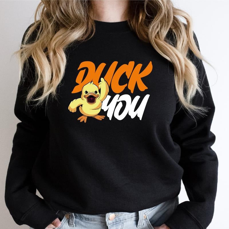 Duck You Funny Saying Annoyed Humorous Bird Lovers - Adult & Kids T-Shirts, Sweatshirts & Hoodies apparel design preview 1