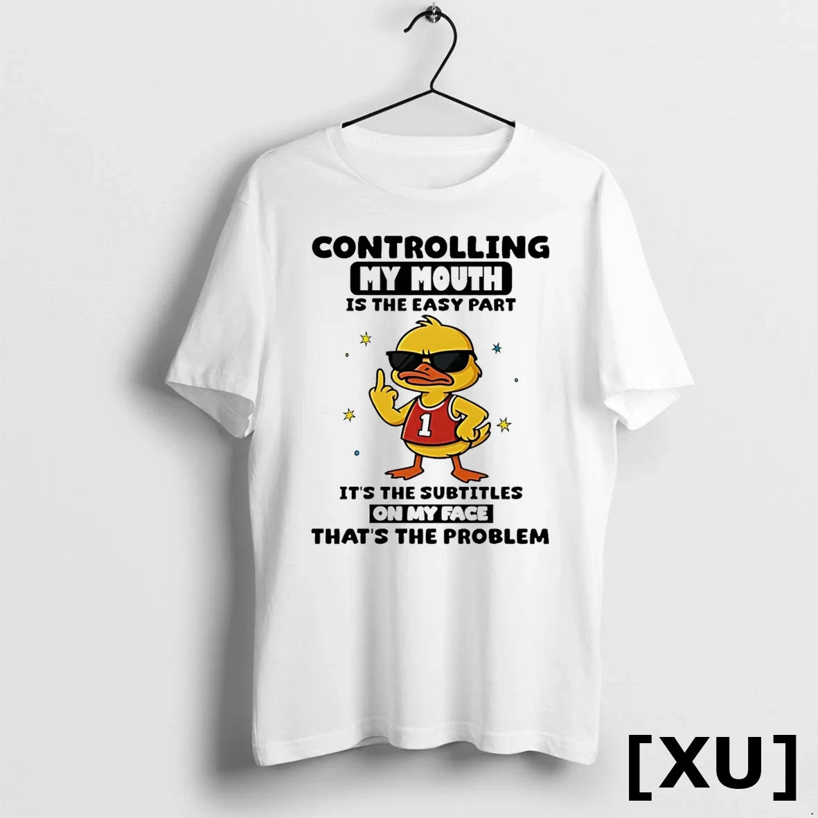 Duck Controlling My Mouth Is The Easy Part Its - Adult & Kids T-Shirts, Sweatshirts & Hoodies apparel design preview 1