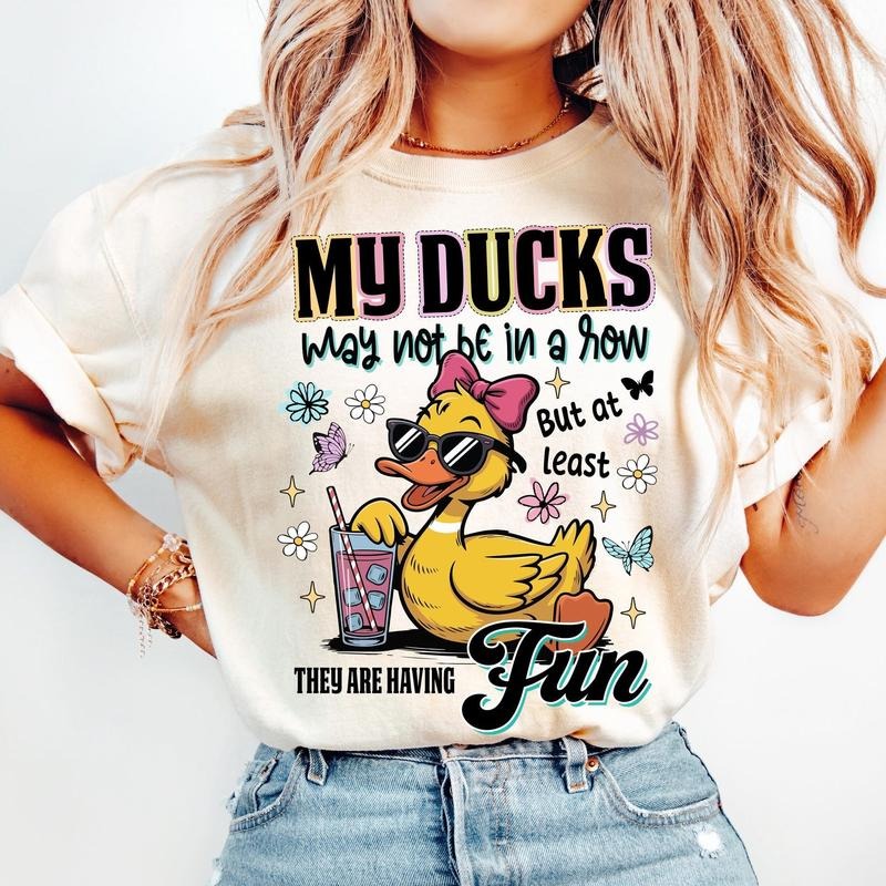 Ducks Not Row But They'Re Having Funs Sarcastic - Adult & Kids T-Shirts, Sweatshirts & Hoodies apparel design preview 1