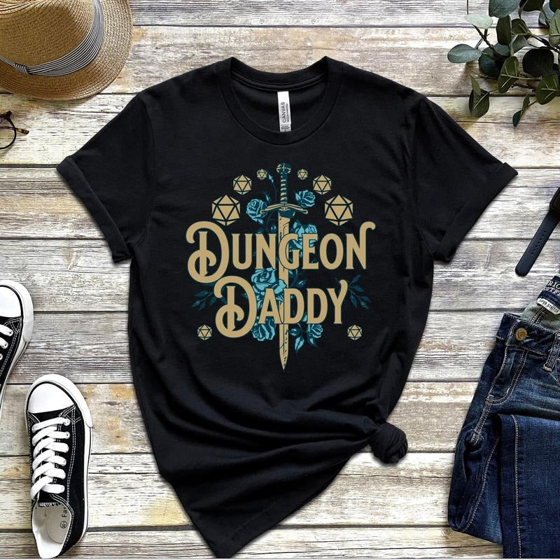 Dungeon Daddy Funny Gamer Dad Master Retro Dnd 20 - Adult & Kids T-Shirts, Sweatshirts & Hoodies apparel design preview 1