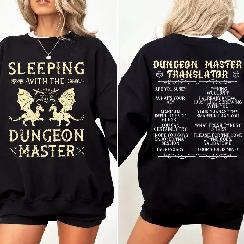 Dungeonn Master Two Sides Sleeping Dm Dnd Dungeonss - Adult & Kids T-Shirts, Sweatshirts & Hoodies apparel design preview 1