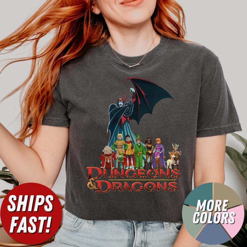 Dungeons Dragons Vintage Cartoon Dnd Top Nerd Role - Adult & Kids T-Shirts, Sweatshirts & Hoodies apparel design preview 1