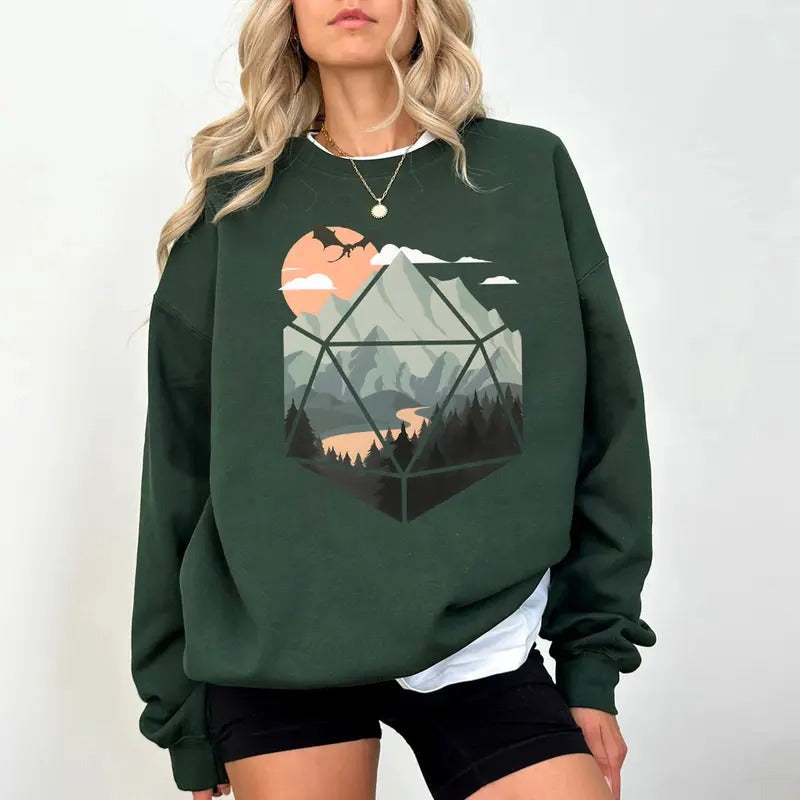 Dungeons Dragons Present D20 Rpg Dice Scene Dnd - Adult & Kids T-Shirts, Sweatshirts & Hoodies apparel design preview 1