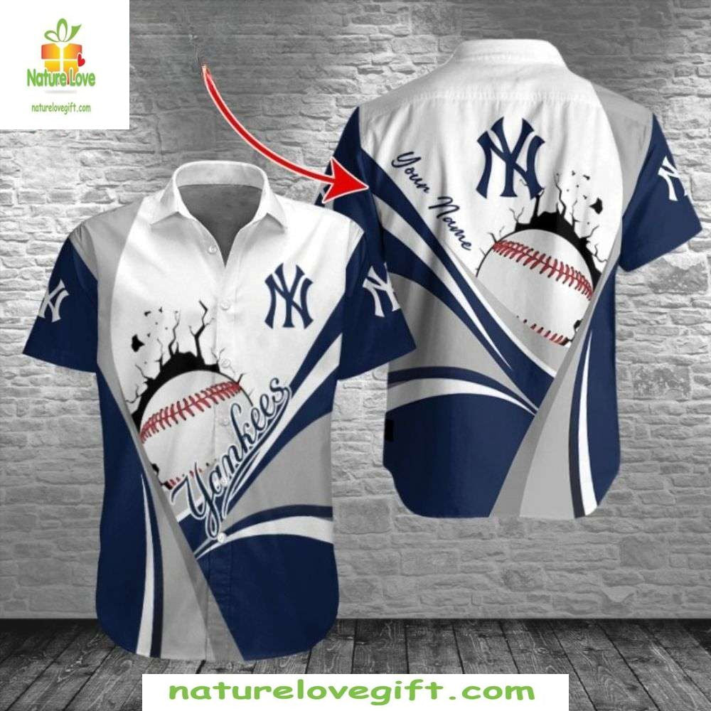 NY Yankees Tropical Hawaiian Dynamic Baseball MLB - Adult & Kids T-Shirts, Sweatshirts & Hoodies apparel design preview 1