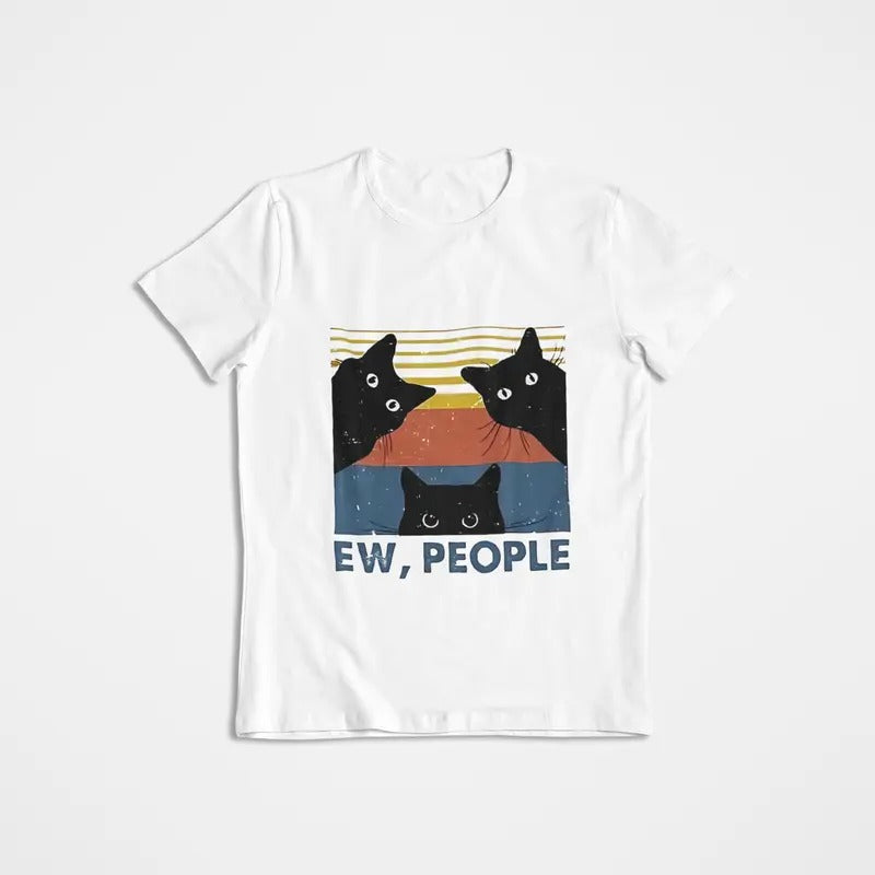 'EWW PEOPLE!' Funny Cat Meme - Adult & Kids T-Shirts, Sweatshirts & Hoodies apparel design preview 1