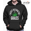 Easily Distracted Grass Funny Casual Fleece Fabric - Adult & Kids T-Shirts, Sweatshirts & Hoodies apparel design preview 1