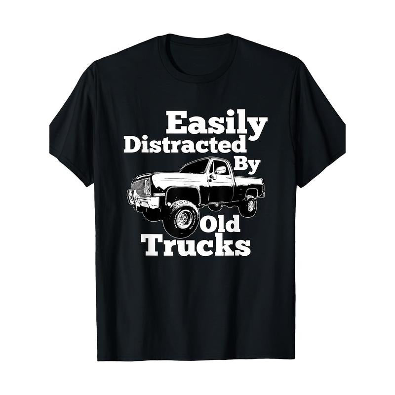 Easily Distracted Old Trucks Square Body Squarebody - Adult & Kids T-Shirts, Sweatshirts & Hoodies apparel design preview 1