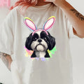 Easter Black White Shih Tzu Relaxed Fit Printed USA - Adult & Kids T-Shirts, Sweatshirts & Hoodies apparel design preview 1