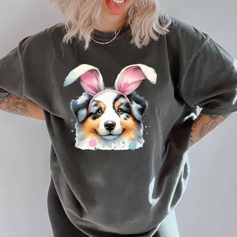 Easter Blue Merle Aussie Relaxed Fit Printed USA - Adult & Kids T-Shirts, Sweatshirts & Hoodies apparel design preview 1
