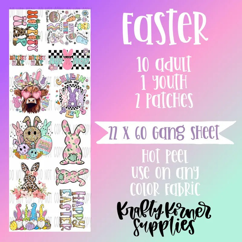 Easter Gang Sheet 22 X 60 - Adult & Kids T-Shirts, Sweatshirts & Hoodies apparel design preview 1
