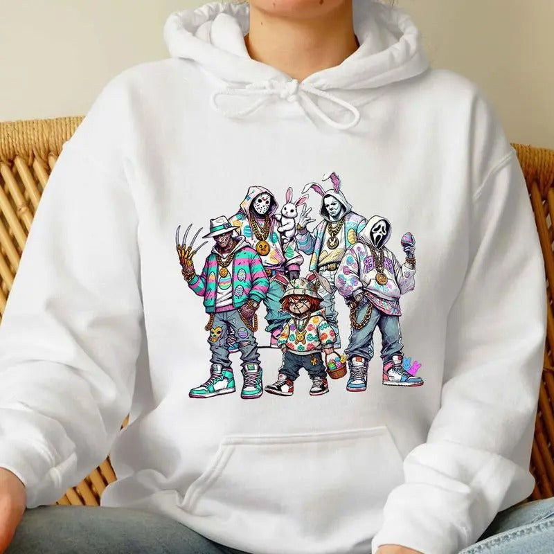 Easter Horror Crew Happy Trending - Adult & Kids T-Shirts, Sweatshirts & Hoodies apparel design preview 1