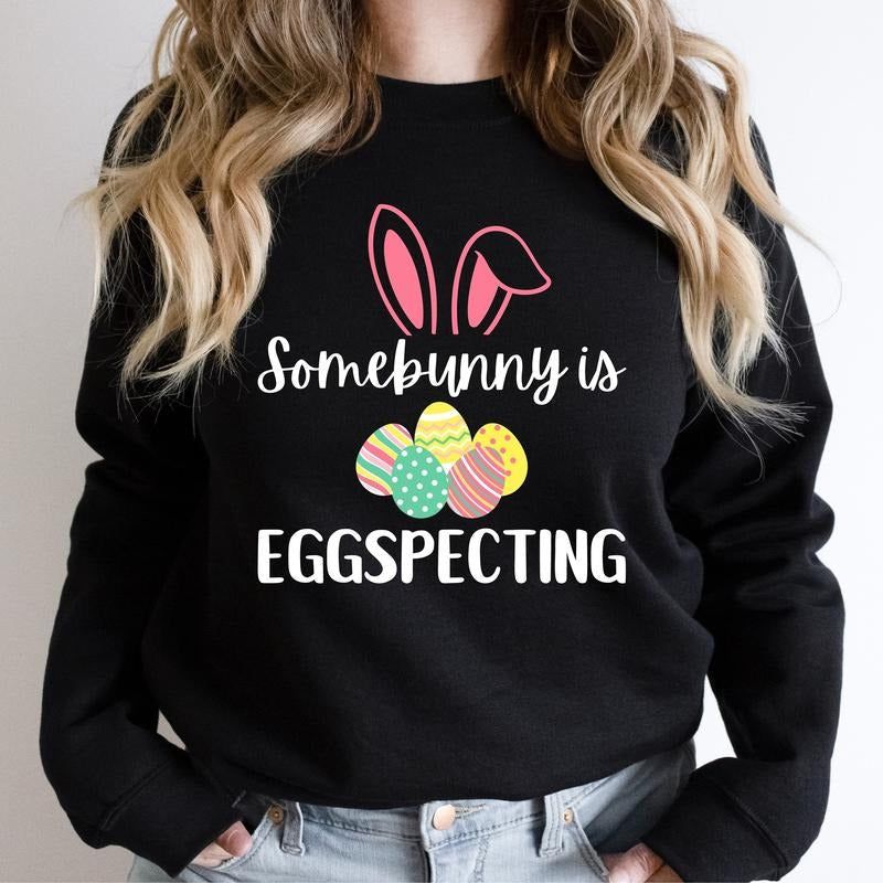 Easter Pregnancy Announcement Spring Baby Reveal - Adult & Kids T-Shirts, Sweatshirts & Hoodies apparel design preview 1