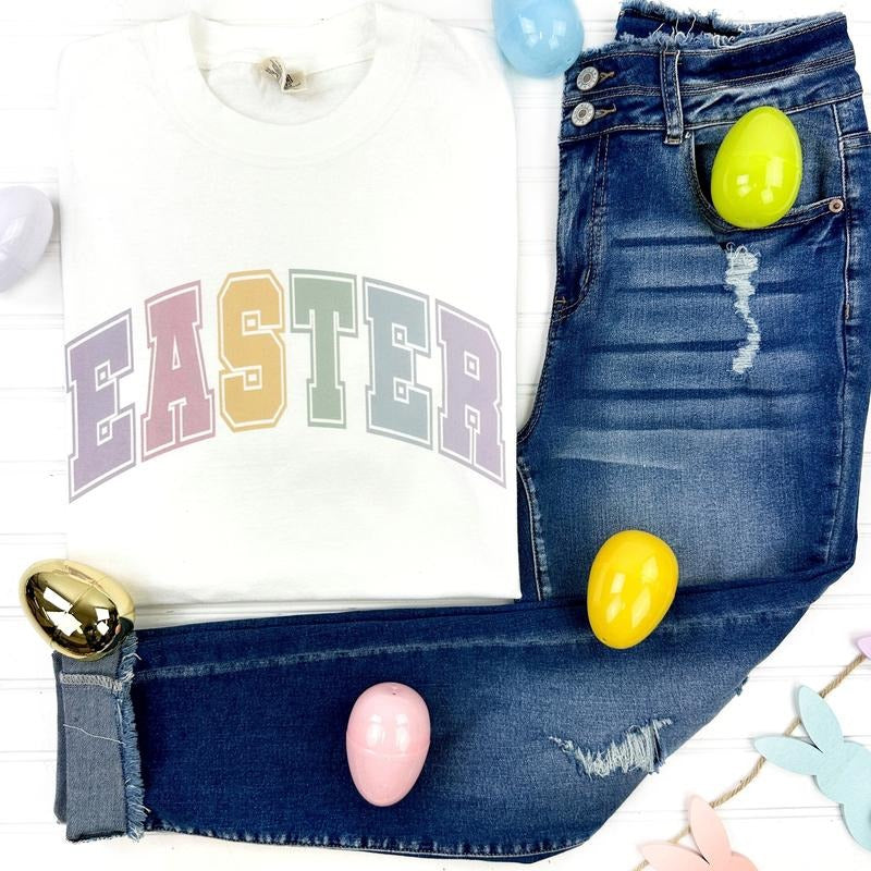 Easter Varsity Letter Comfort Color - Adult & Kids T-Shirts, Sweatshirts & Hoodies apparel design preview 1