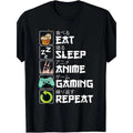 Eat Sleep Anime Game Repeat Kawaii Otaku Manga Made - Adult & Kids T-Shirts, Sweatshirts & Hoodies apparel design preview 1