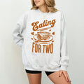 Eating Two Thanksgiving Pregnancy Announcement Reveal - Adult & Kids T-Shirts, Sweatshirts & Hoodies apparel design preview 1