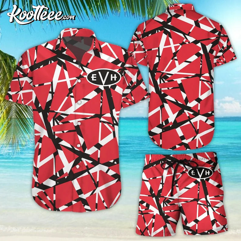 Eddie Van Halen Short Sleeve Hawaiian And Shorts - Adult & Kids T-Shirts, Sweatshirts & Hoodies apparel design preview 1
