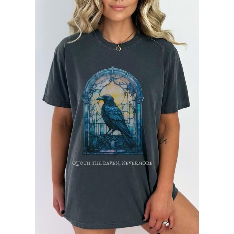 Edgar Allan Poe Raven Allen Quoth Nevermore - Adult & Kids T-Shirts, Sweatshirts & Hoodies apparel design preview 1