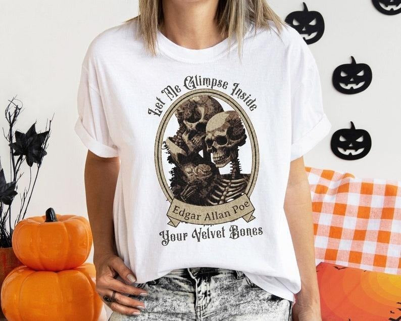 Edgar Allan Poe Your Velvet Bones Book Reading Lover - Adult & Kids T-Shirts, Sweatshirts & Hoodies apparel design preview 1