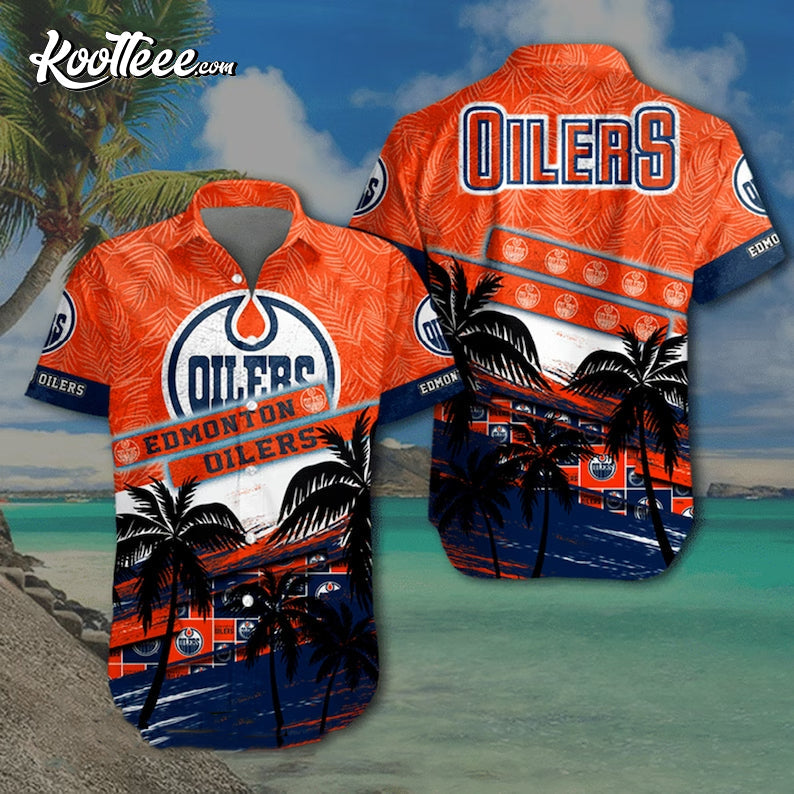 Edmonton Oilers Summer Beach Hawaiian - Adult & Kids T-Shirts, Sweatshirts & Hoodies apparel design preview 1