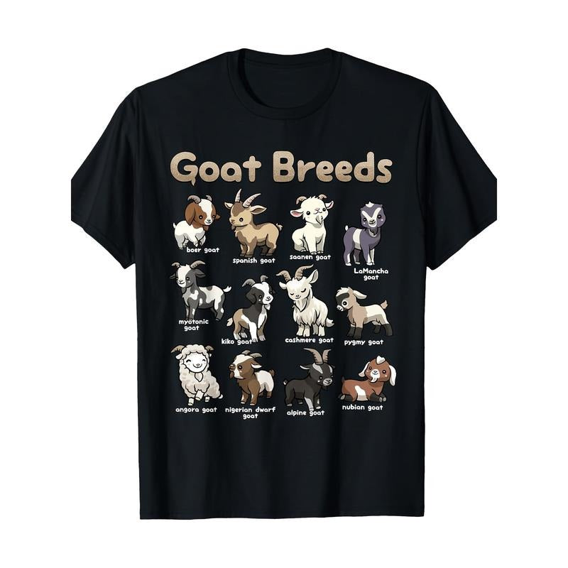 Educational Goat Breeds Farm Animals World Made USA - Adult & Kids T-Shirts, Sweatshirts & Hoodies apparel design preview 1