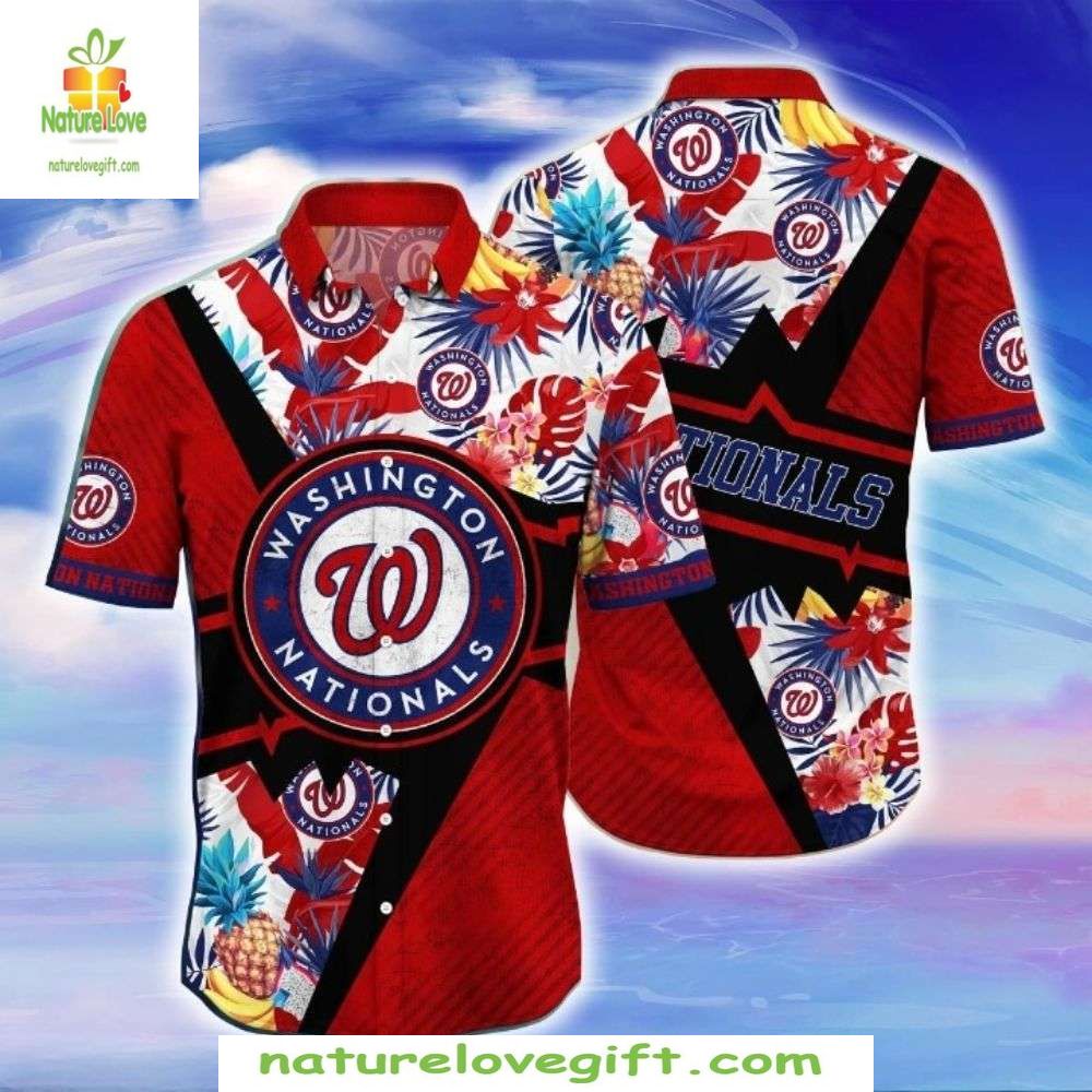 Washington Nationals Hawaiian Electrifying Stripes - Adult & Kids T-Shirts, Sweatshirts & Hoodies apparel design preview 1