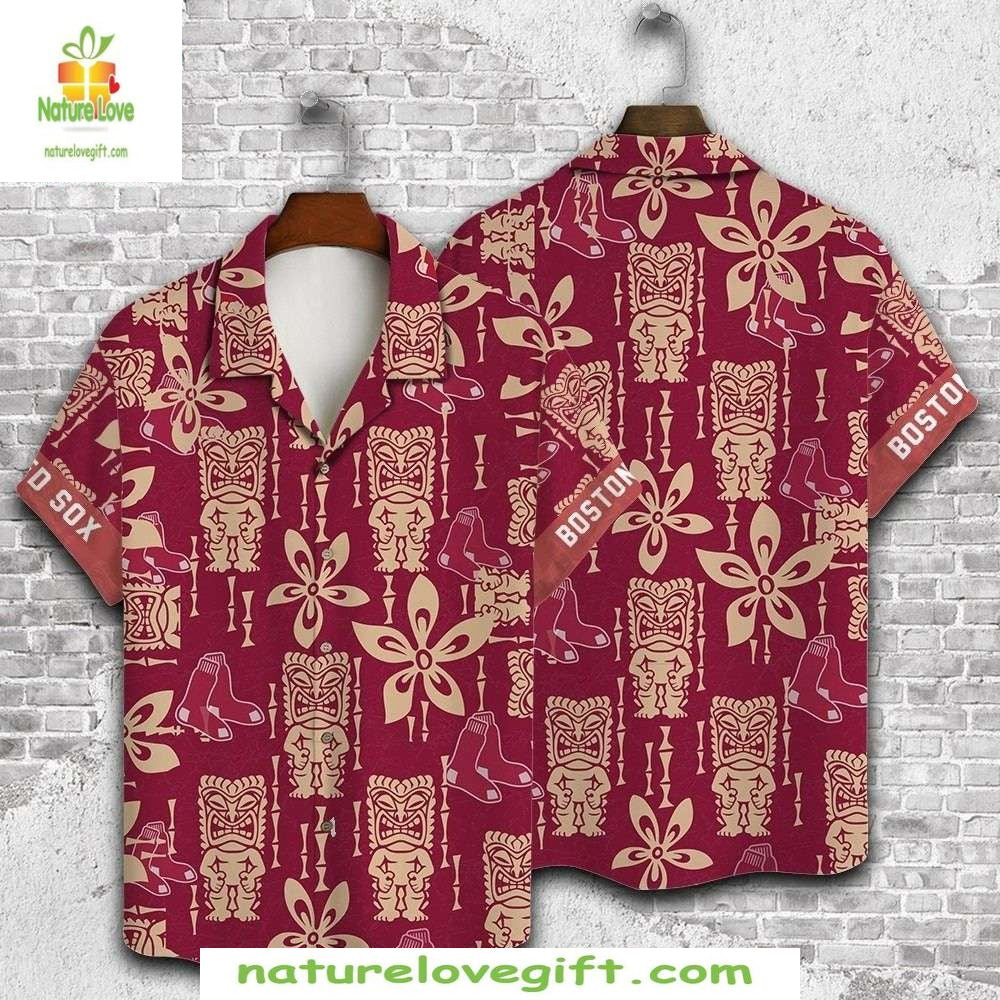 Boston Red Sox Hawaiian Elegant Aloha Style Baseball - Adult & Kids T-Shirts, Sweatshirts & Hoodies apparel design preview 1