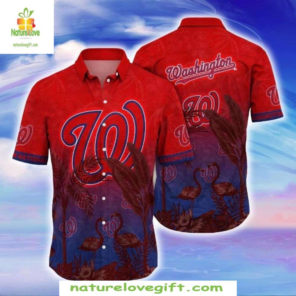 Washington Nationals Hawaiian Elegant Flora Fauna - Adult & Kids T-Shirts, Sweatshirts & Hoodies apparel design preview 1