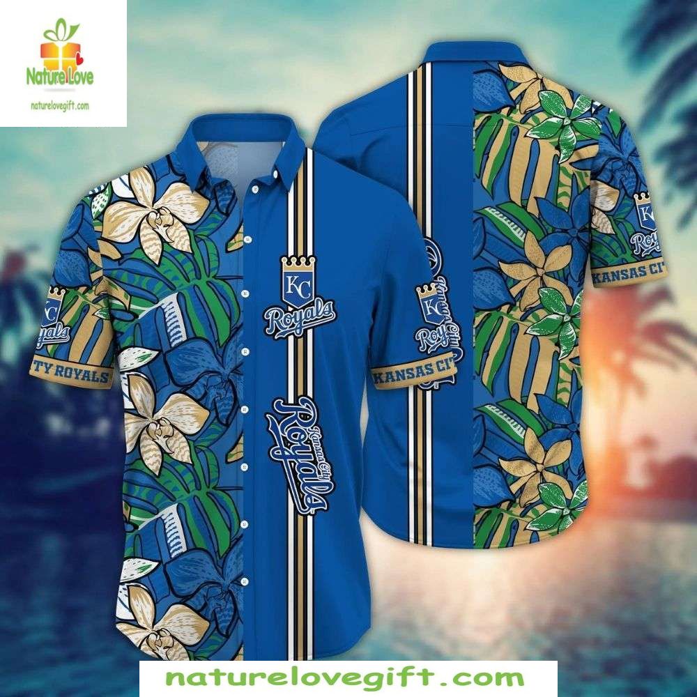 Kansas City Royals Hawaiian Elegant Floral MLB - Adult & Kids T-Shirts, Sweatshirts & Hoodies apparel design preview 1