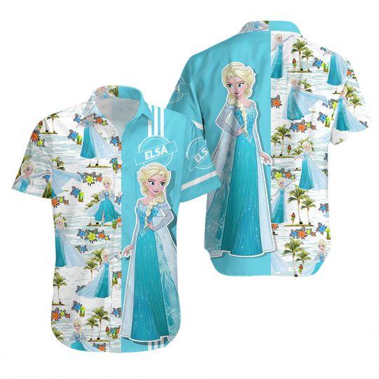 Elsa frozen floral hawaiian gift for family and - Adult & Kids T-Shirts, Sweatshirts & Hoodies apparel design preview 1