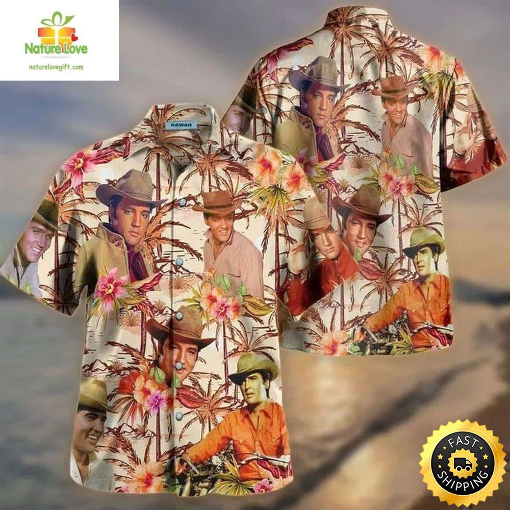 Elvis Presley Hawaiian Cowboy Beach Gift Rock Roll - Adult & Kids T-Shirts, Sweatshirts & Hoodies apparel design preview 1