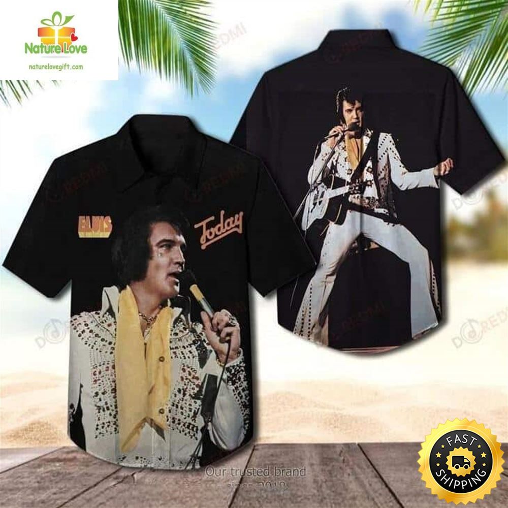 Elvis Presley Hawaiian Gift for Music Fans Today - Adult & Kids T-Shirts, Sweatshirts & Hoodies apparel design preview 1