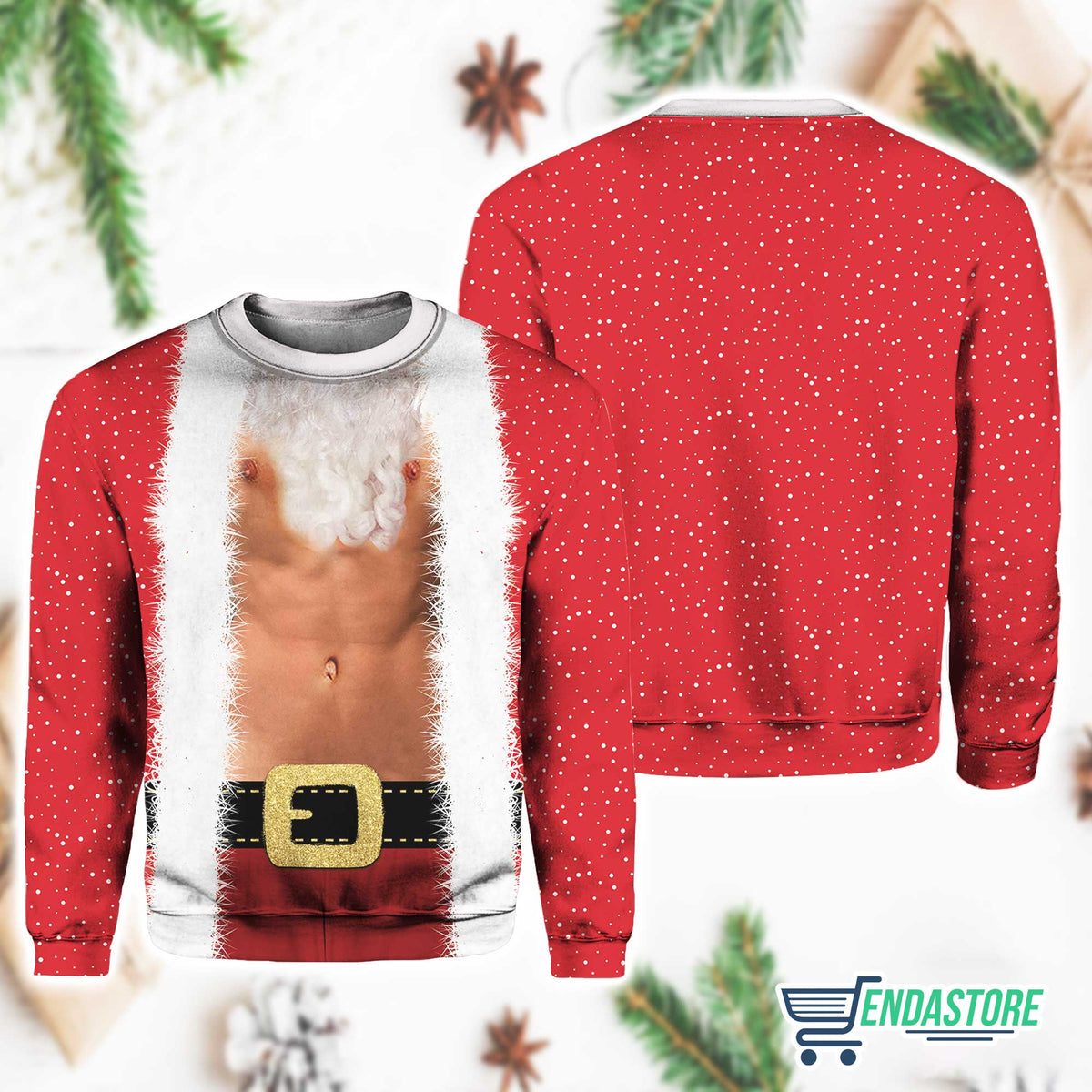 Bearded Muscle 3D Ugly Christmas Sweater - Holiday Gift product image 2